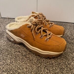 Skechers Sport 11070 Fur-Lined Suede Mule Clog Wheat Women’s 10 NWOT Y2K